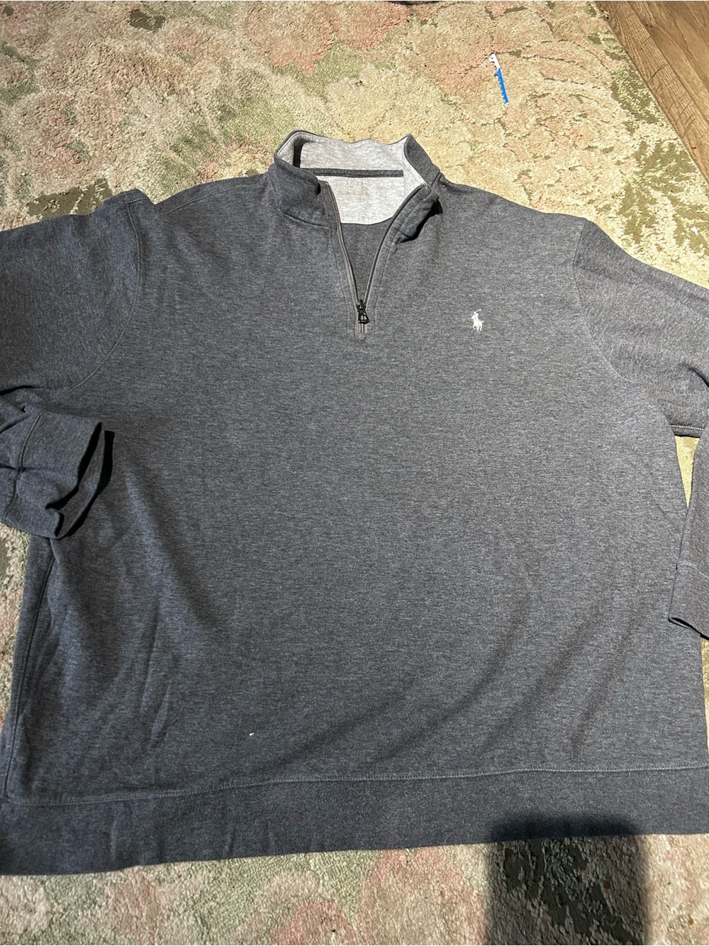 Polo by Ralph Lauren Men's Charcoal Gray 1/4 Zip Pullover
